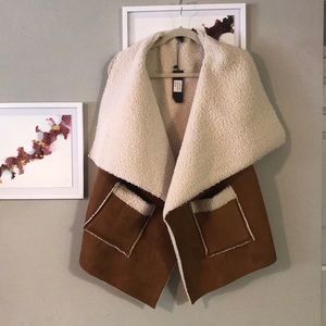 Mid length wool lined vest